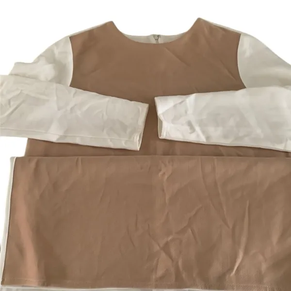 ASOS Womans Colorblock Tan White Long Sleeve Dress Size 10 - Image 9