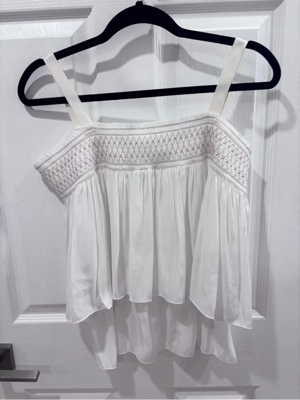 Ramy Brook cream tiered camisole size medium - Image 9