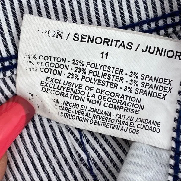Grane Y2K Seersucker Stripe Low Rise Wide Leg Trouser Pants Blue White Juniors‎ - Image 10