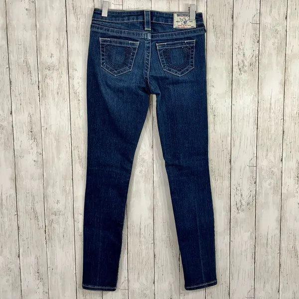 True Religion Lone Star Legging Denim Skinny Jeans Crystal Logo 24 - Image 2