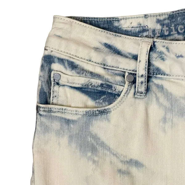 Article Of Society Straight Leg Jeans Frayed Hem Tie Dye Bleached Denim 26 Women - Image 5