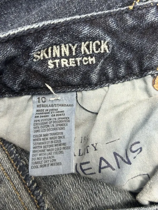 American Eagle Jeans Women 10 Skinny Kick Low Rise Dark Wash Stretch Denim Y2K - Image 3