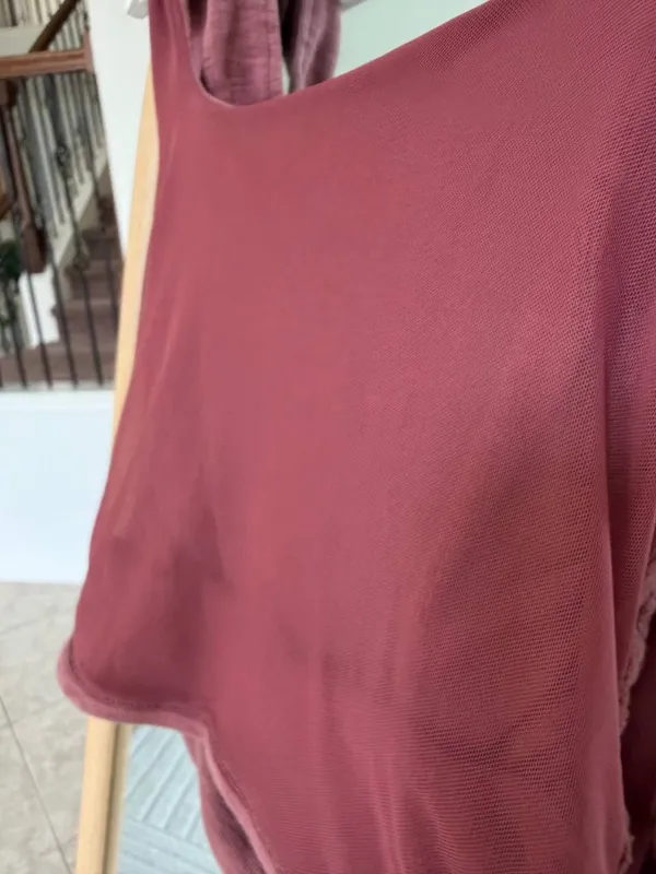 Free People Boulevard Mauve Ruched Tie Shoulder Crop Tank Top Size S - Image 5