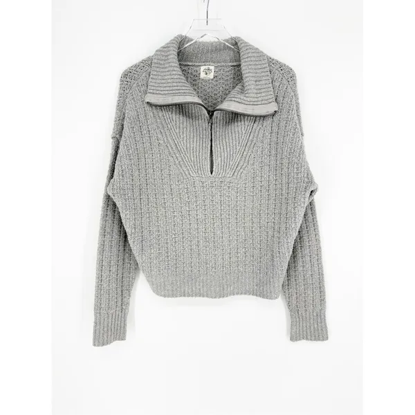 Free People Colorado 1/2 Zip Pullover Sweater Women's S‎ Gray Cozy - Image 2