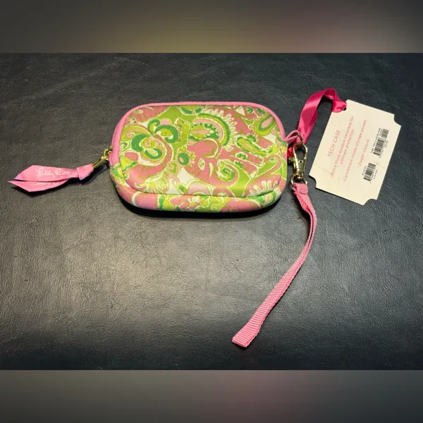Lilly Pulitzer Tech Case Wristlet Chin Chin Print Elephant Zipper Logo New NWT - Image 2
