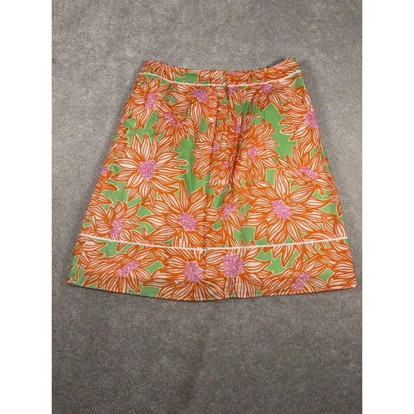Lilly Pulitzer Fayette Avocado Green Crush Cotton Lawn Skirt‎ 4 - Image 5