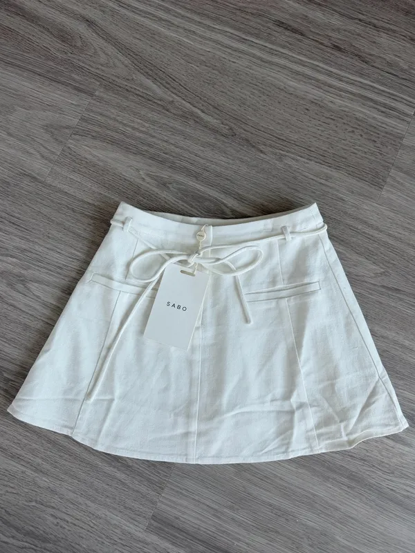 Sabo Skirt White Mini Skirt - Image 3