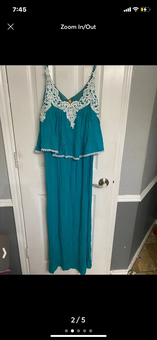 Turquoise maxi dress Blue Size XL - Image 2