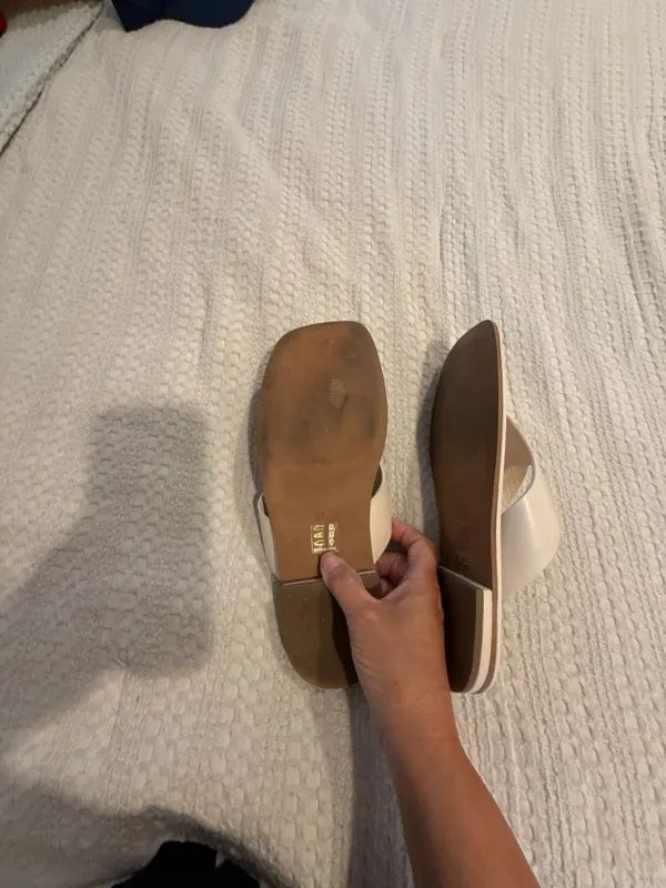 Anthropologie Leather Square Toe Thong Sandals - Image 6