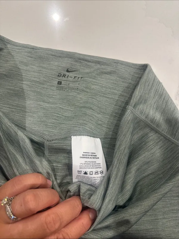 Nike Dri-Fit Heathered green‎ leggings size large - Image 2