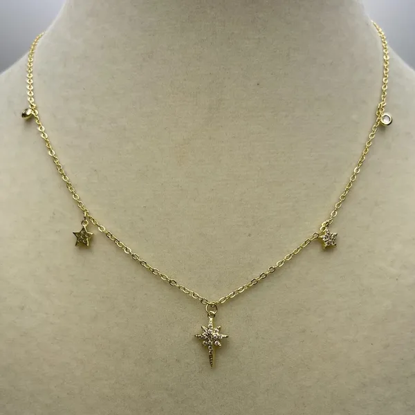B.B. Lila Follow the Stars Triple Gold Plating Necklace, Preowned - Image 2