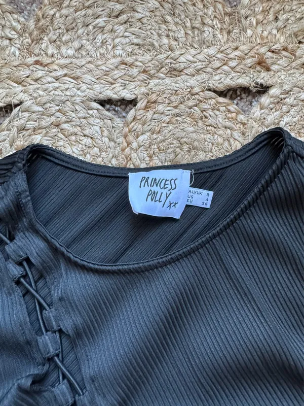 Princess Polly Black Crop Top - Image 2