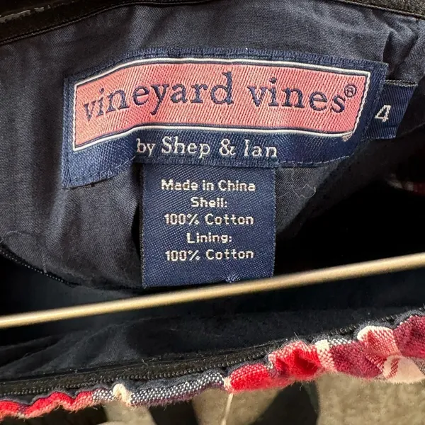 Vineyard Vines Strapless Plaid‎ Mini Dress in Red Size 4 - Image 3
