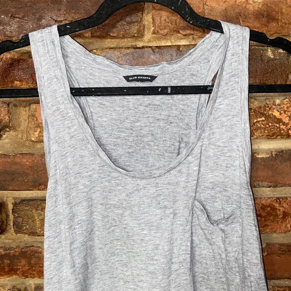 Club Monaco Gray Sleeveless Racerback Pocket Tank Top Women's Size XS - Image 3
