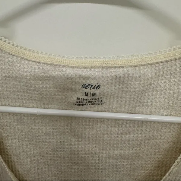 Aerie Cream Waffle Texture Long Sleeve Top - Image 2