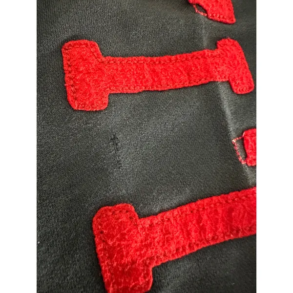 Abercrombie & Fitch Y2K Navy Blue Red Spellout Wide Leg Sweatpants XS - Image 5