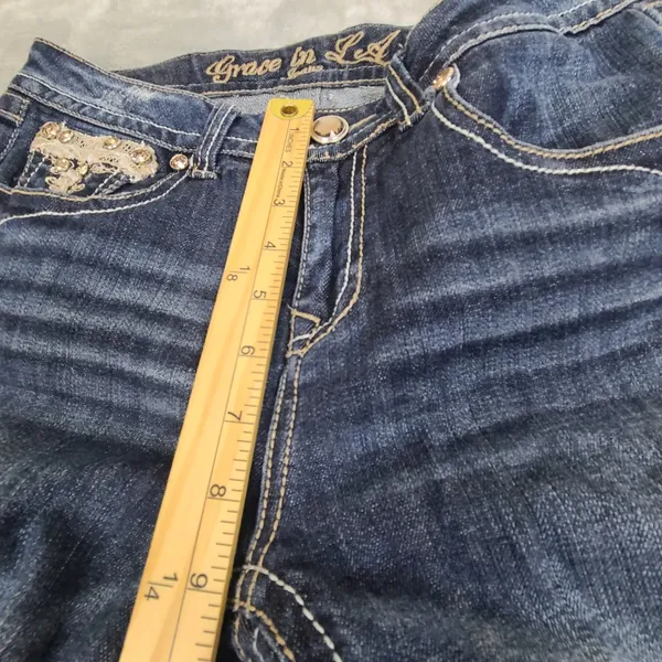 Grace in LA Womens Size 7M Easy Fit Denim Jeans BLue Size 7M Embroidered Jeweled - Image 8