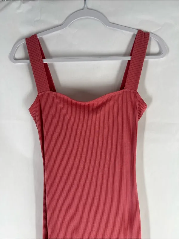Reformation Jeans Donna Dress Pink Ribbed Side Slit Maxi Dress Size M - Image 3
