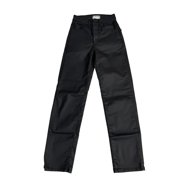 Free People We The Free Pacifica High Rise Slim Straight Leg Faux Leather Y2K‎ - Image 2