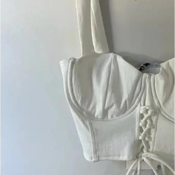 NWT‎ Zara white corset top - Image 3