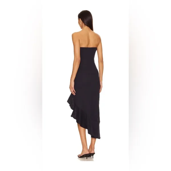 NWT Free People Made Me Blush Crepe Strapless Boho Slit Midi Dress, size M - Image 2