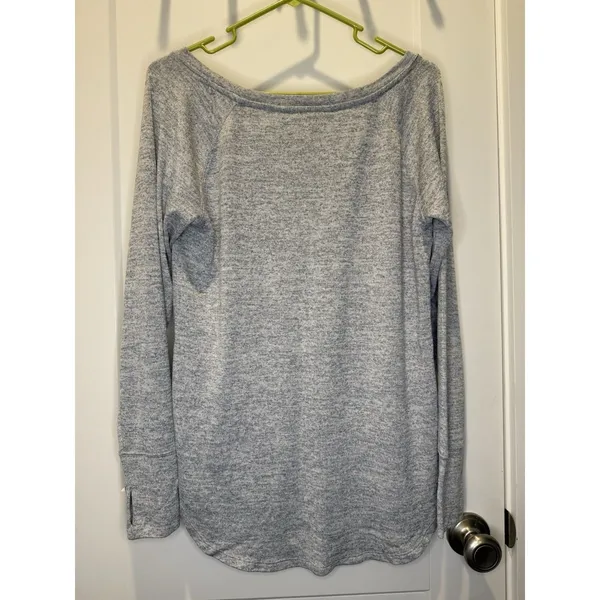 Athleta Pose Top Women’s Marl Grey Long Sleeve Heather Tunic High Low Hem Medium - Image 4