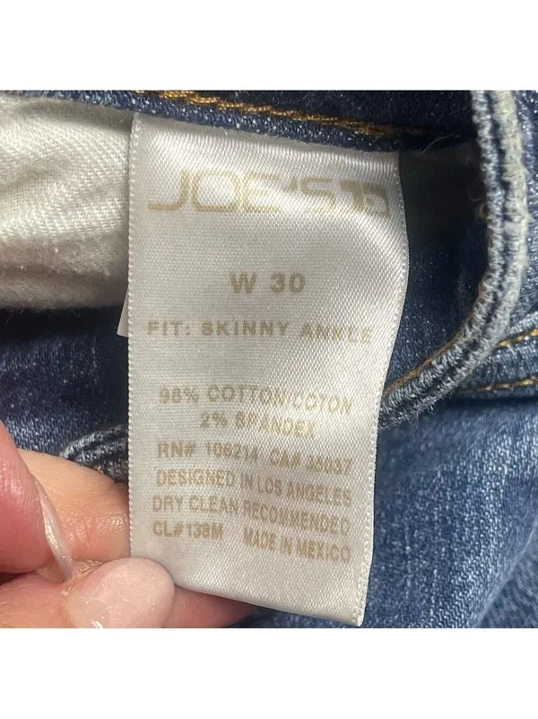 Joe’s Jeans Skinny Ankle Heavily Distressed Raw Hem W30 Ripped Cropped Denim - Image 7