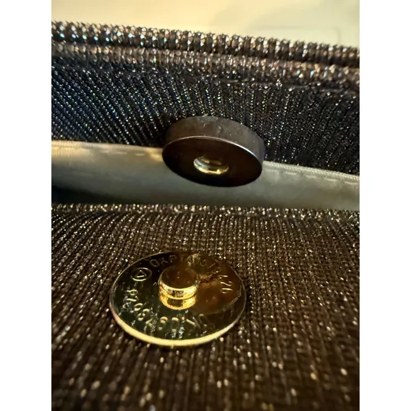 Retro y2k Brown Shimmer Pleated Faux Pearl Top Handle Evening Bag boho whimsi da - Image 6