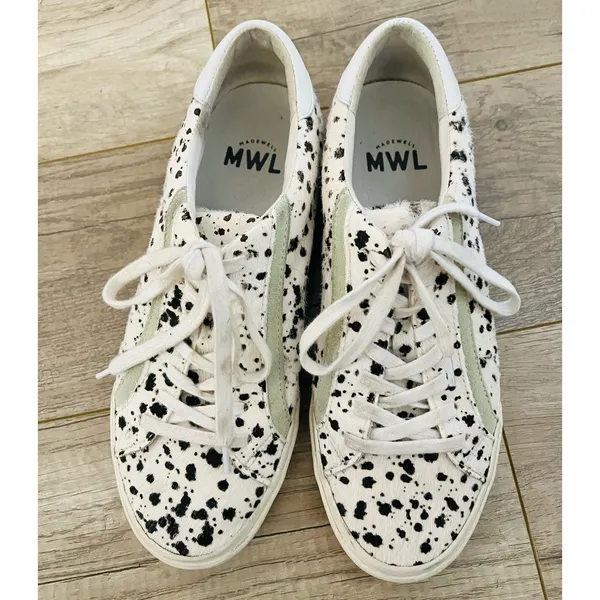 Madewell Sidewalk Low-Top Sneakers in Spatter-Painted Calf Hair Women’s‎ 9 - Image 3
