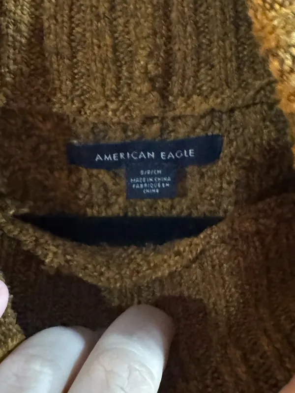 American Eagle Outfitters Mustard Yellow Cable Turtleneck Sweater Dress Small - Image 2
