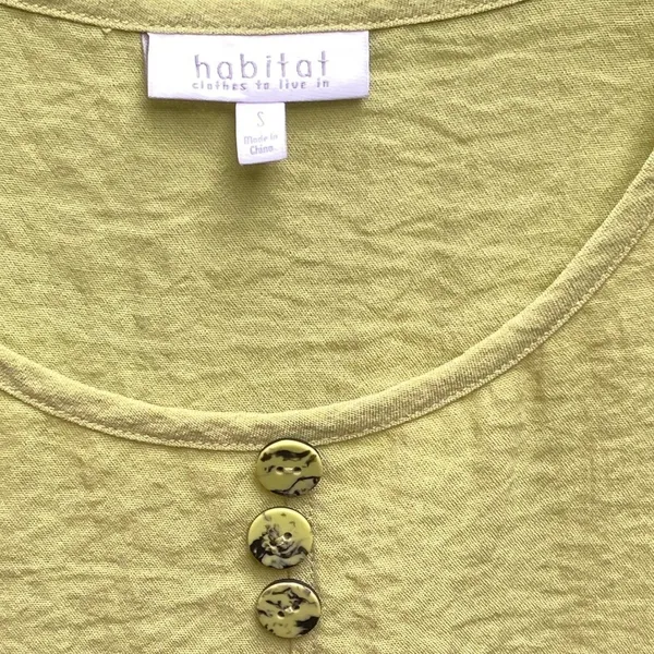 Habitat Clothes to Live In S Pastel Green Long Sleeve Tunic Top Blouse Artsy - Image 10