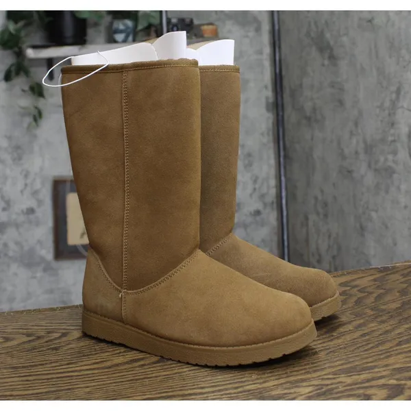 NWT Universal Thread Sarah Suede Shearling Winter Boots 91467407 Tan Brown 6M - Image 4