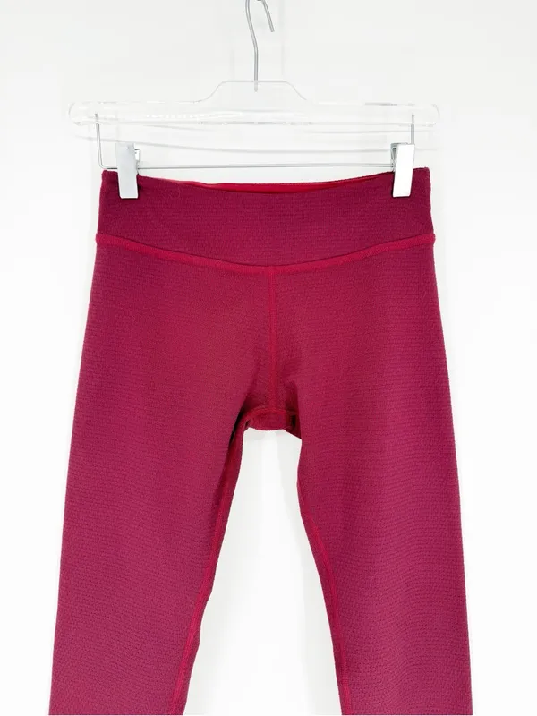 Beyond‎ Yoga Textured Leggings Women's S Heathered Burgundy Activewear - Image 4
