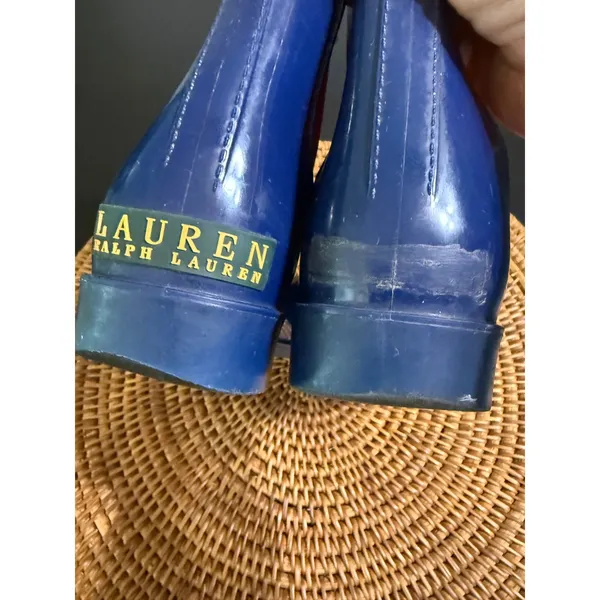 Lauren Ralph Lauren Tally Navy Blue Red Chelsea Rain Boots Womens 9 - Image 8