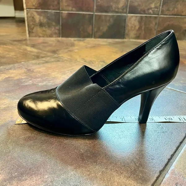 Alex Marie Black High Heel Pump Elastic Strap Size 8.5 M - Image 12