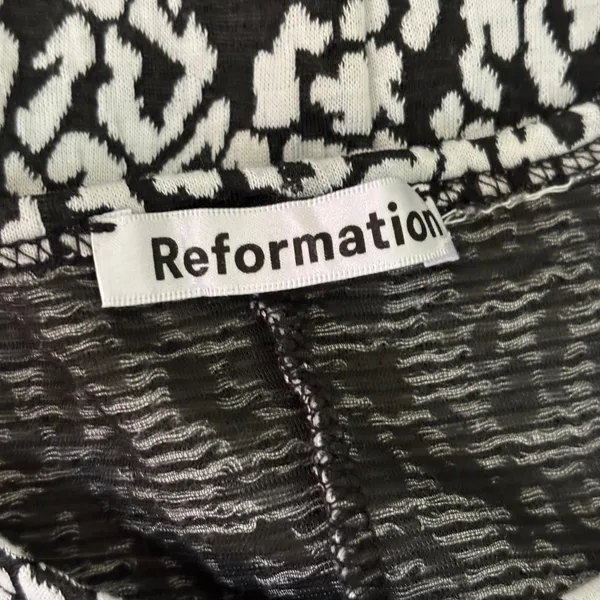 Reformation Kenmare Dress in Le Chat Size L Black White Animal Print‎ - Image 5