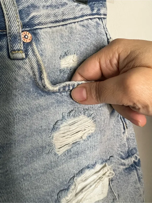 We‎ The Free Revolve Maggie Button Fly 90’s Retro Distressed Denim Shorts - Image 3