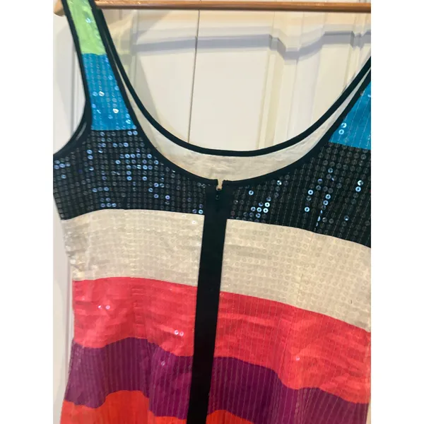 Lilly Pulitzer Multi Color Sequin Stripe‎ Tank Dress Size 6 - Image 5