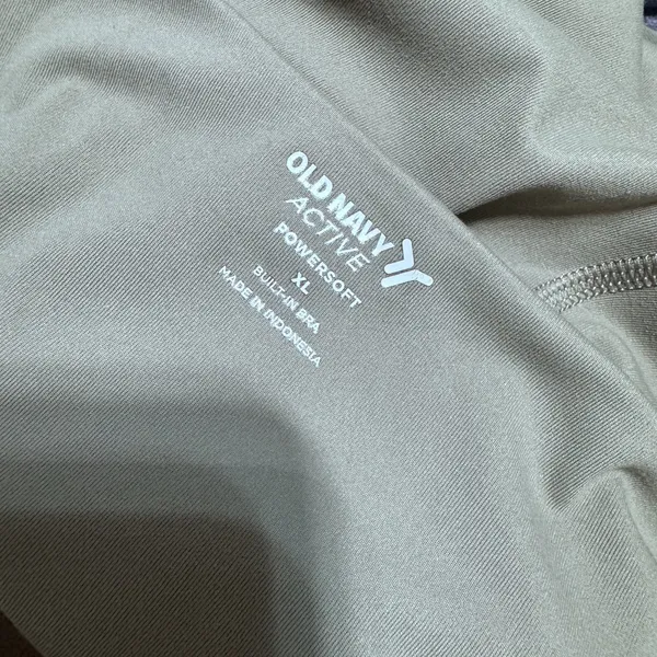 OLD NAVY Active Dress XL Power Soft Built in Bra & shorts Olive Green athletic - Image 5