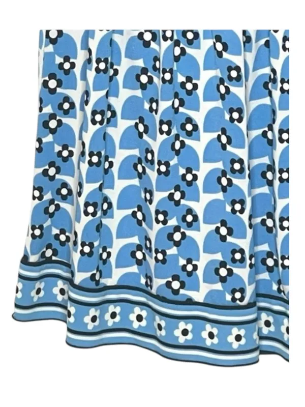 Max Studio ✿ Daisy Print Smocked Ruffled Babydoll Peasant Top ✿ Baby Blue ✿ M - Image 11