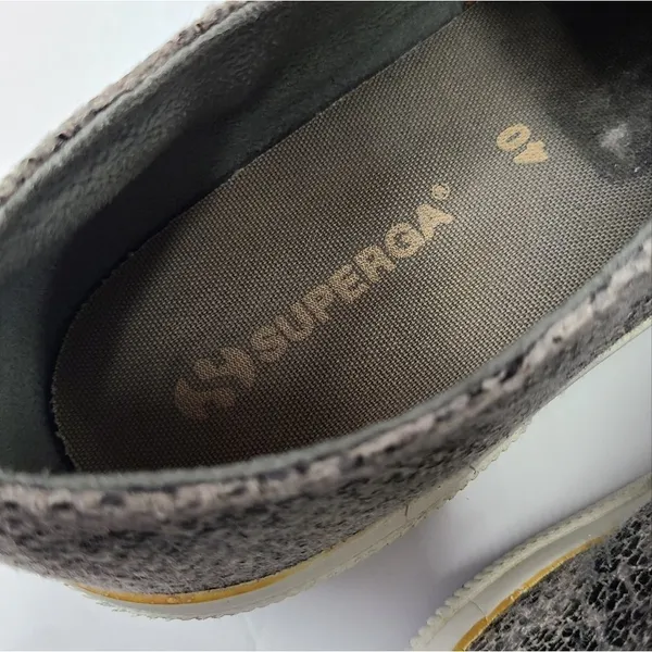 ‎Superga Snakeskin Leather Fashion Sneakers Size 9.5 - Image 8