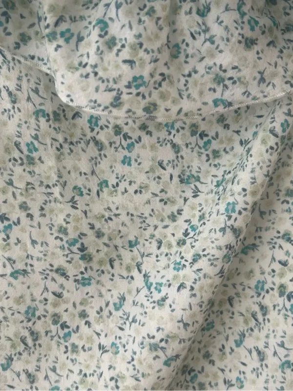 Peony for Anthropologie One-Shoulder Floral Maxi Dress in White and Light Blue - Image 5