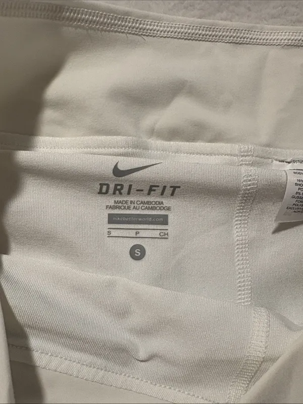 Nike DRI fit size small Women's Light Gray White Pleated Skater Tennis Skirt ath - Image 2