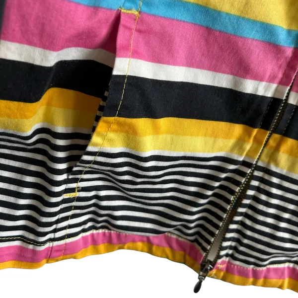 VTG Y2K AMI Women Jacket L Rainbow‎ Stripe Windbreaker Preppy Coastal Travel - Image 9