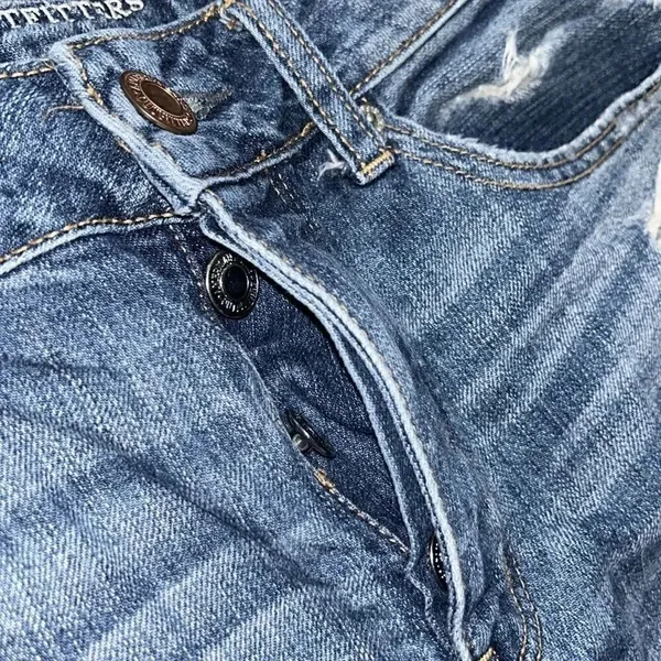 American Eagle Outfitters Blue Distressed Ankle Length Jeans(Size 6) - Image 6