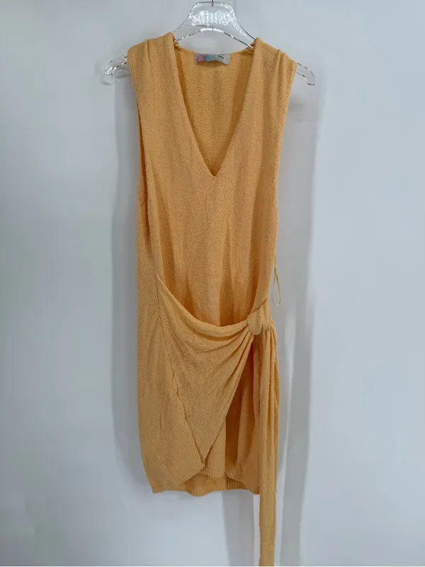 FREE-EST POPPY MINI SWEATER DRESS IN PEACH SUNRISE size small - Image 3