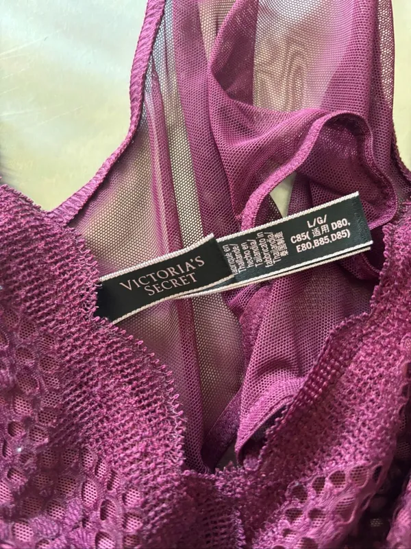 Victoria’s Secret Lace Racerback Bralette Womens Large Burgundy - Image 2