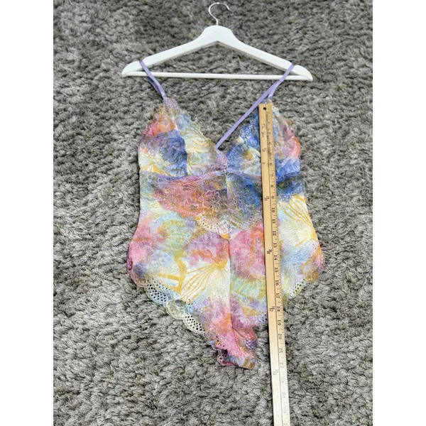 Avidlove Floral Lace Teddy Bodysuit Women Large Multicolor Strappy Lingerie NWT - Image 9