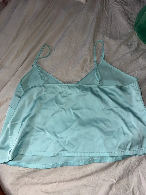 Teal colsie satin tank top Blue Size M - Image 2