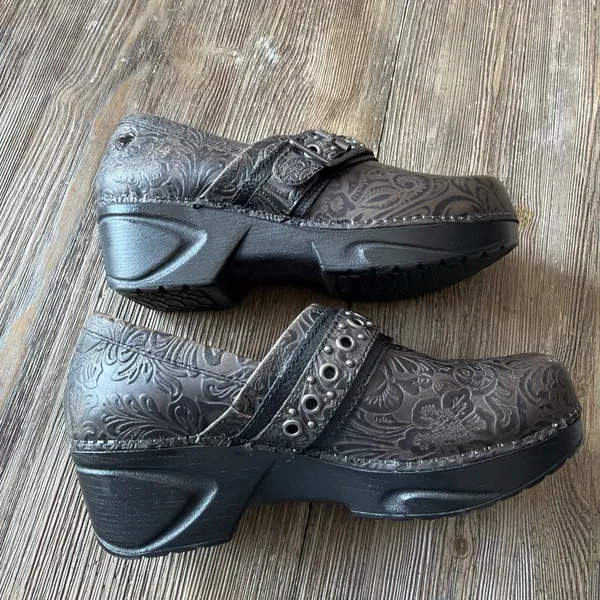 Nurse Mates Pillow Top Clogs Women’s Sz 9 Chelsea Metallic Paisley Shoes comfort - Image 7